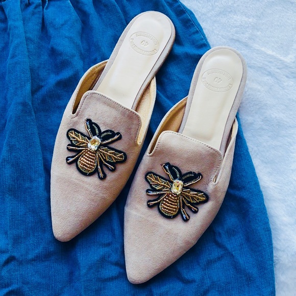 Shoes - Suede Mules made in Greece NWOT